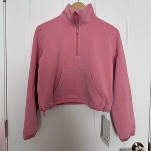 Lululemon Brushed Softstreme Half Zip Pink Tide